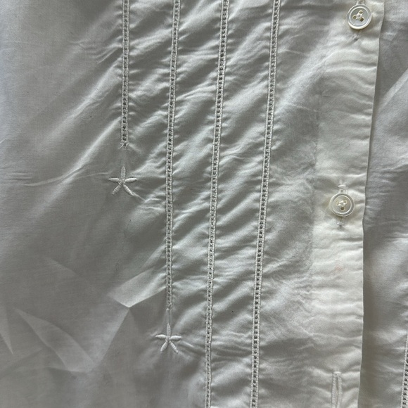 VAN LAACK Button-down embroidered blouse/shirtwhite 100% cotton size 4 - Picture 9 of 13